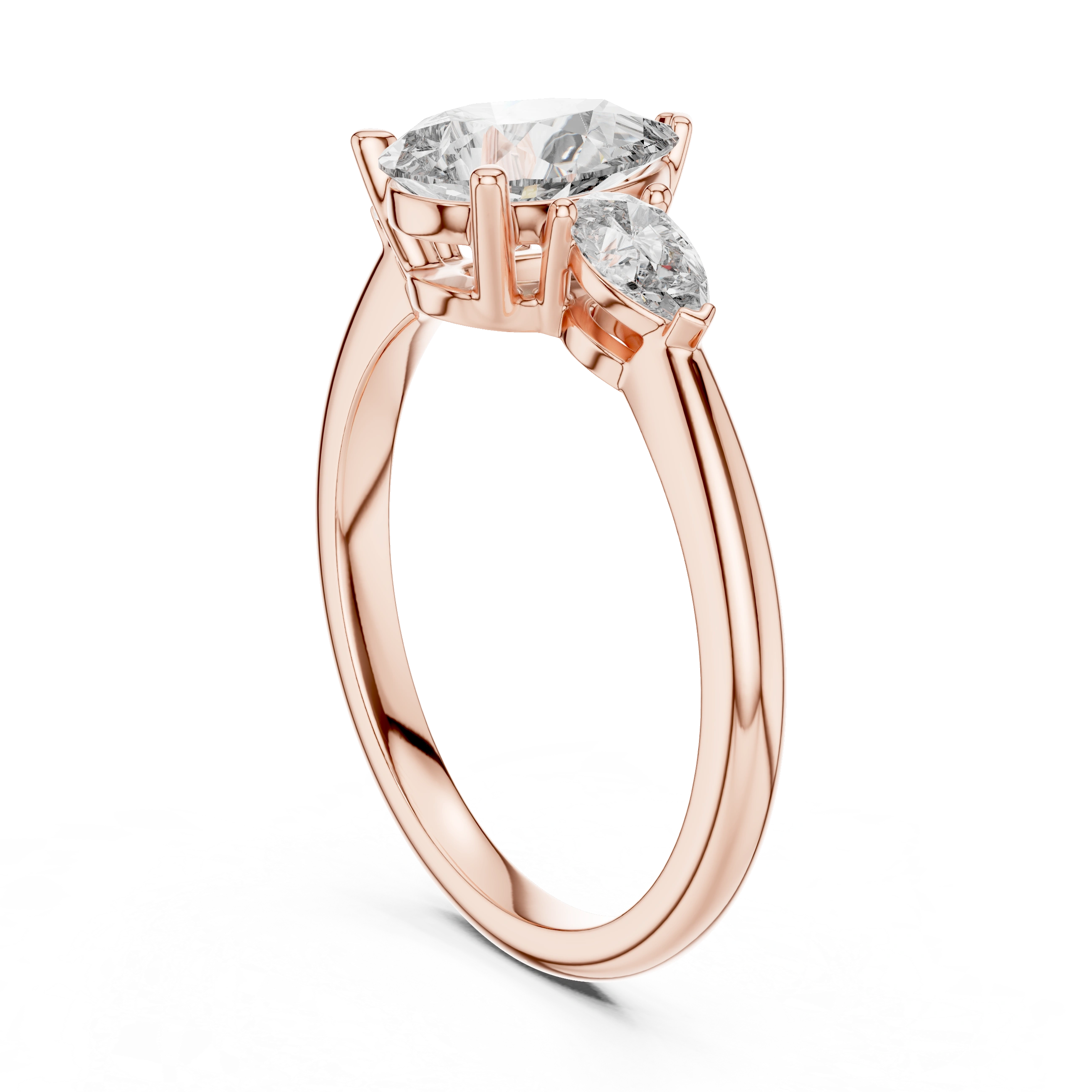 Gold 1 20Ct Reiko Lab Grown Diamond Pear Three Stone Ring