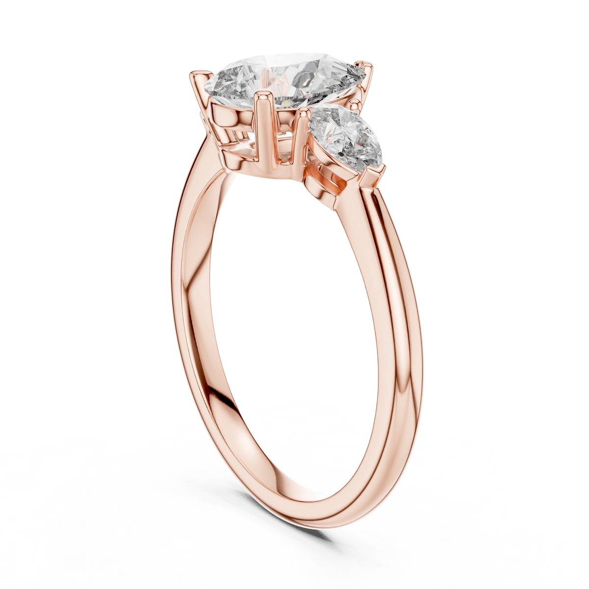 Gold 1 20Ct Reiko Lab Grown Diamond Pear Three Stone Ring