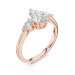 Gold 1 20Ct Reiko Lab Grown Diamond Pear Three Stone Ring