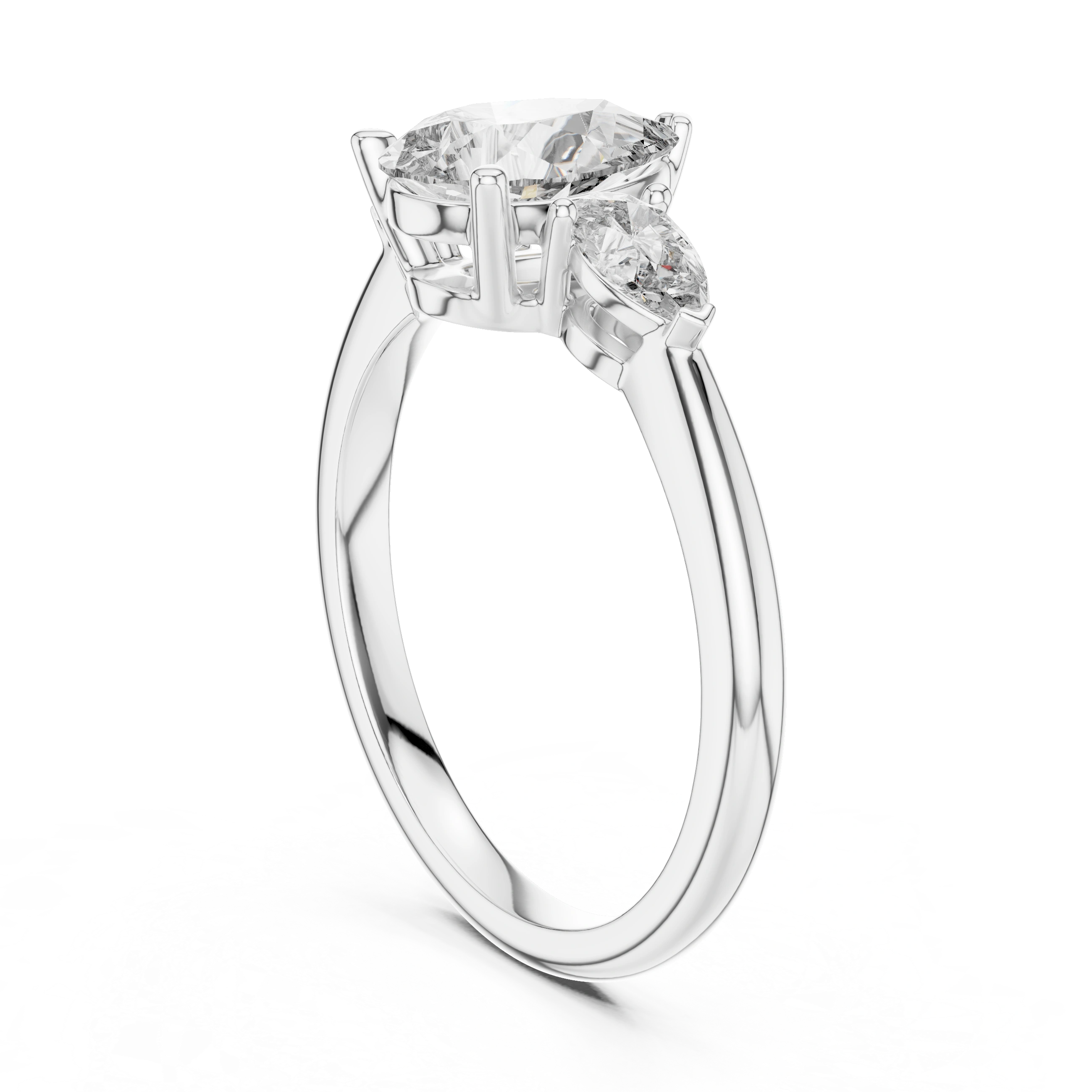 Gold 1 20Ct Reiko Lab Grown Diamond Pear Three Stone Ring