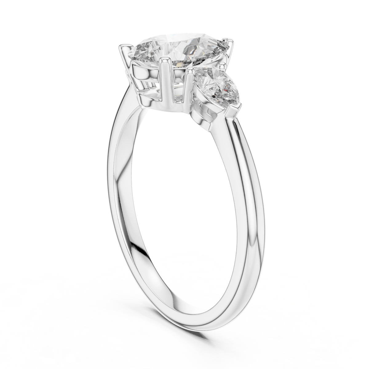 Gold 1 20Ct Reiko Lab Grown Diamond Pear Three Stone Ring