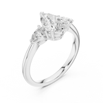 Gold 1 20Ct Reiko Lab Grown Diamond Pear Three Stone Ring