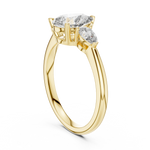 Gold 1 20Ct Reiko Lab Grown Diamond Pear Three Stone Ring