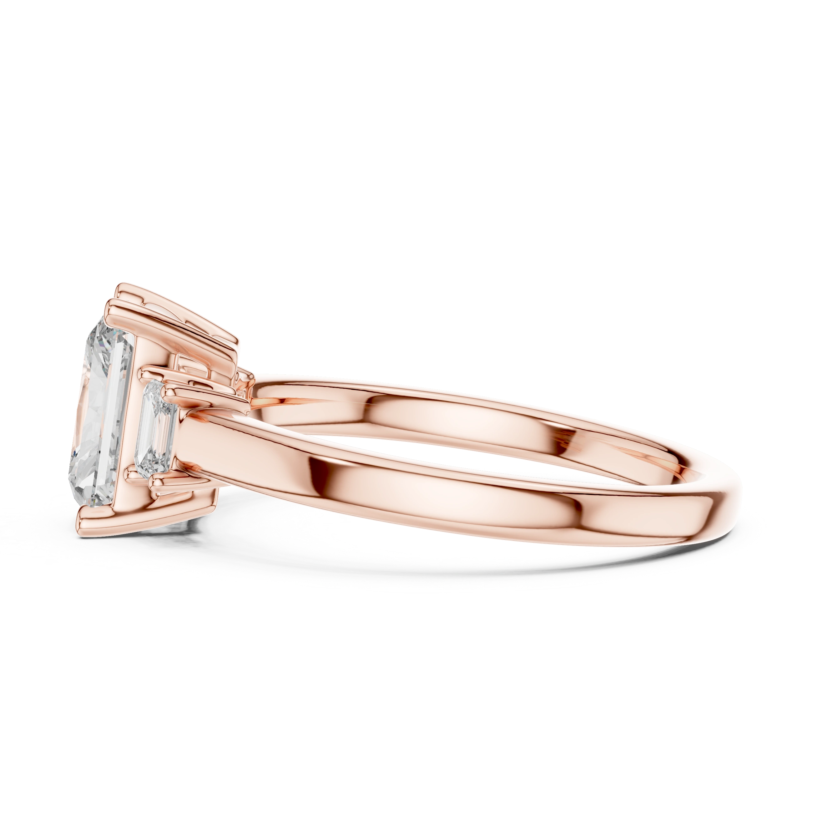 Gold 1 5Ct Radiant Three Stone Lab Grown Diamond Novira Ring