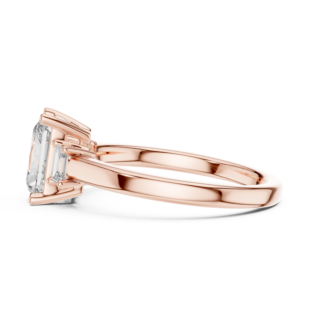 Gold 1 5Ct Radiant Three Stone Lab Grown Diamond Novira Ring