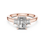 Gold 1 5Ct Radiant Three Stone Lab Grown Diamond Novira Ring