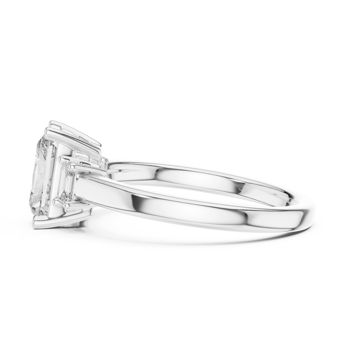 Gold 1 5Ct Radiant Three Stone Lab Grown Diamond Novira Ring