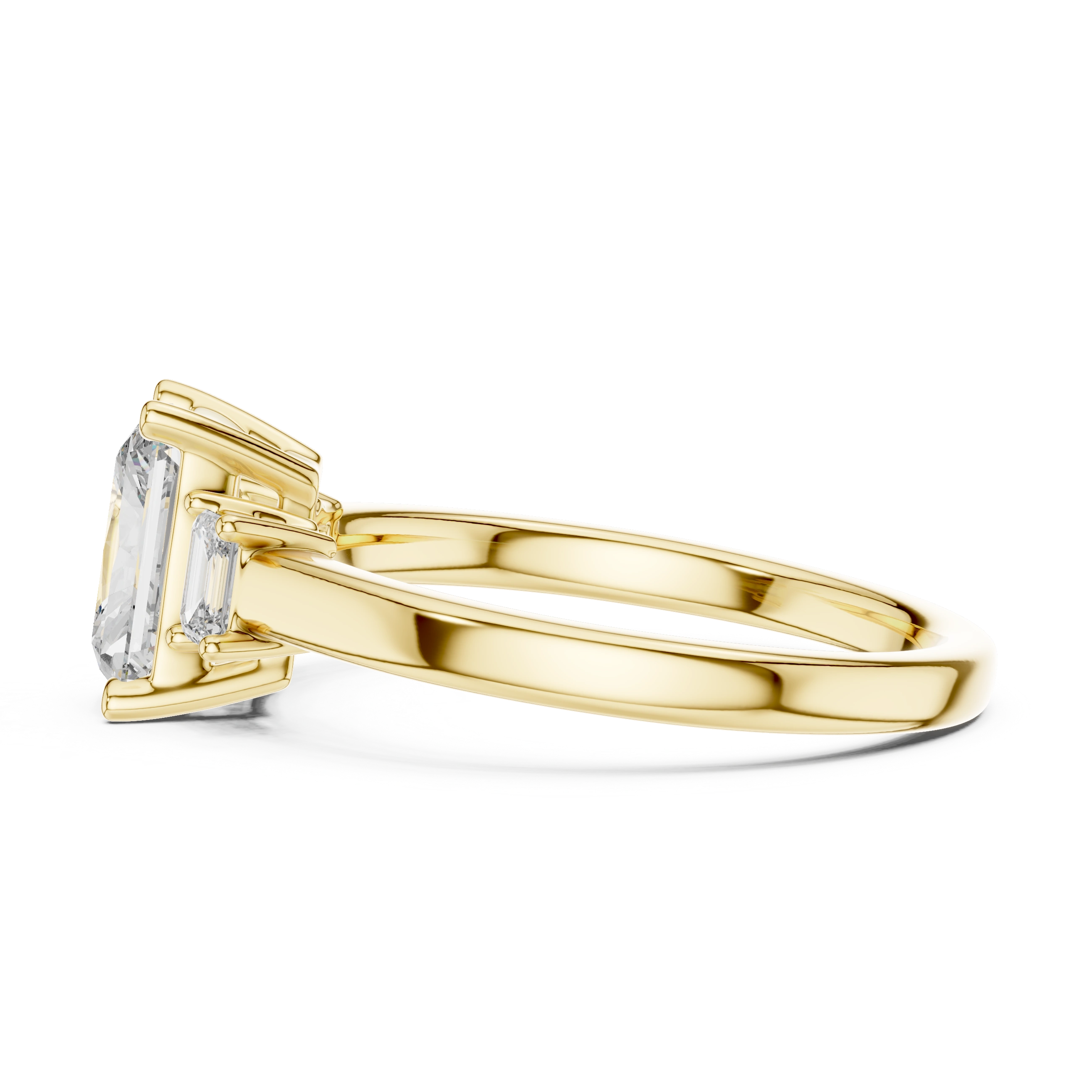 Gold 1 5Ct Radiant Three Stone Lab Grown Diamond Novira Ring