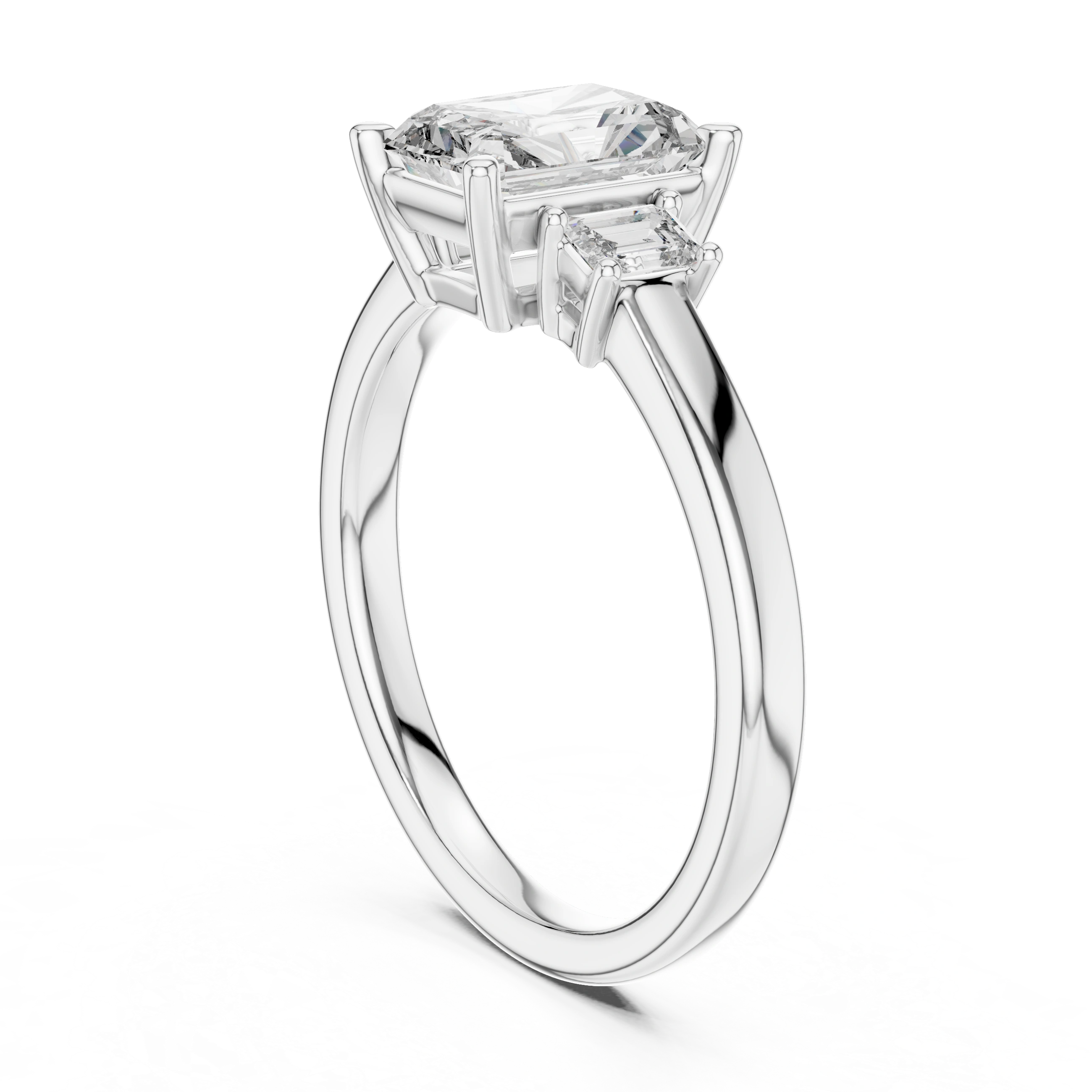 Gold 1 5Ct Radiant Three Stone Lab Grown Diamond Novira Ring