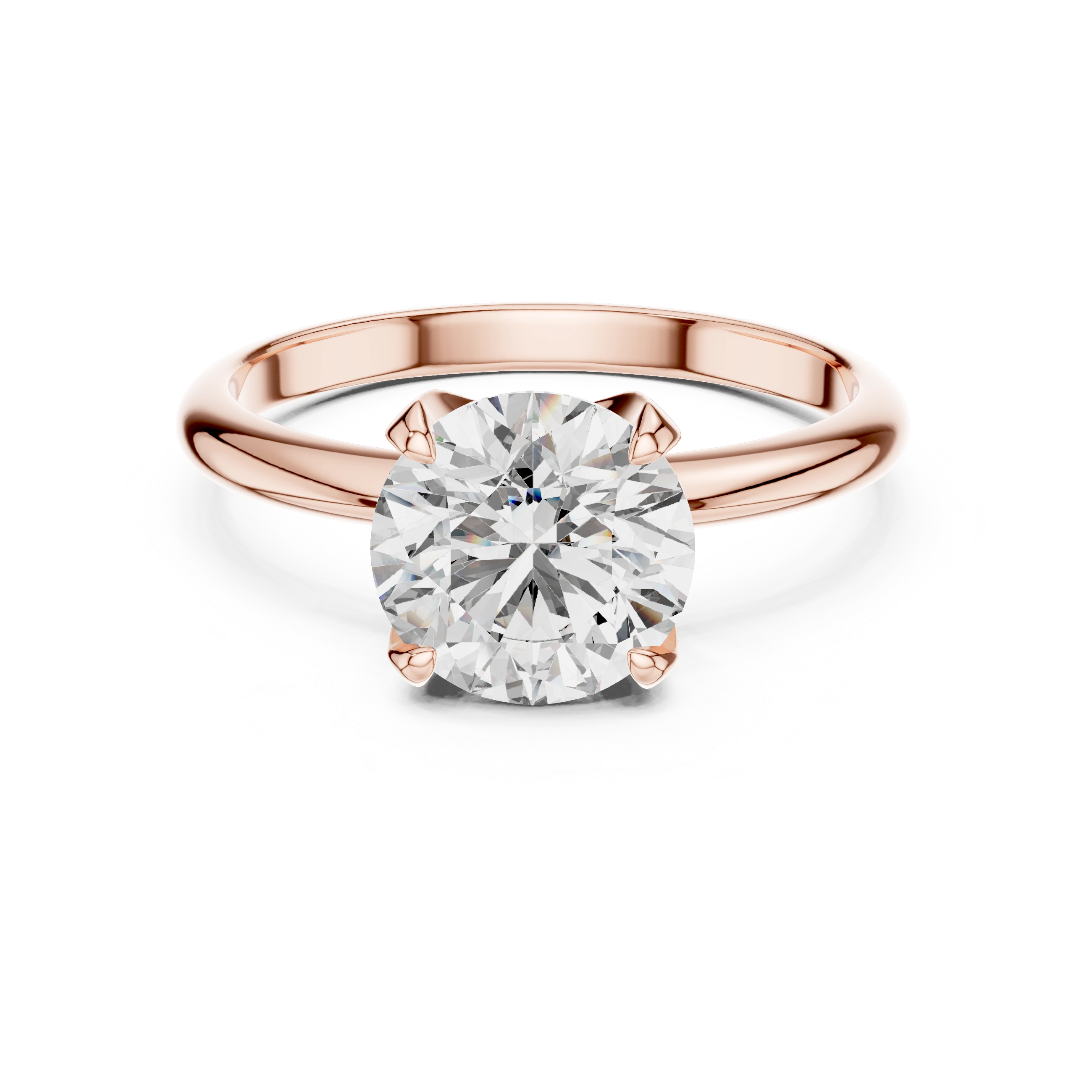Gold 1 5Ct Round Solitaire Lab Grown Diamond Velma Ring