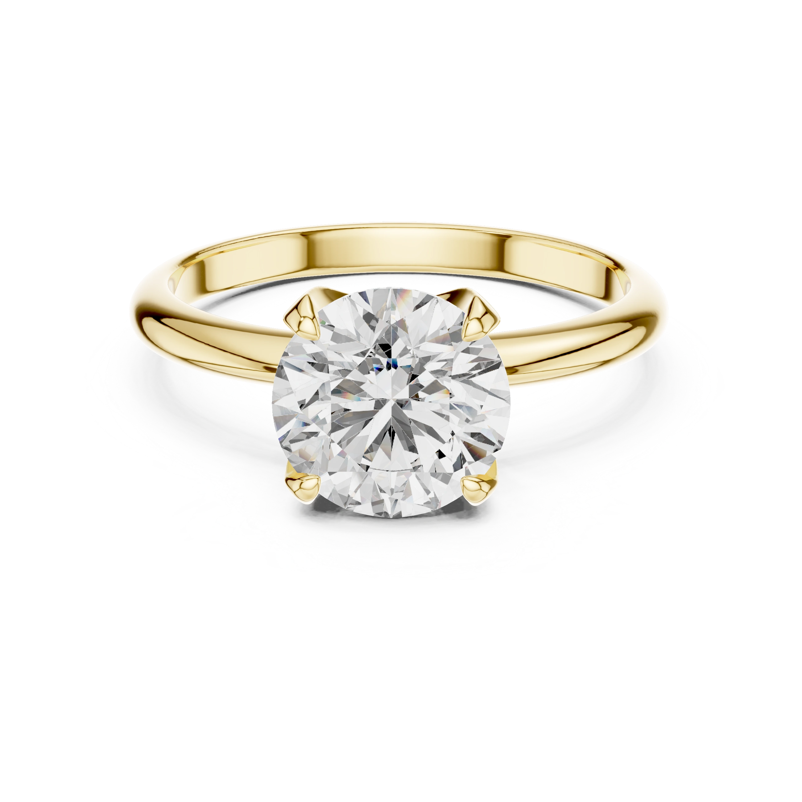 Gold 1 5Ct Round Solitaire Lab Grown Diamond Velma Ring
