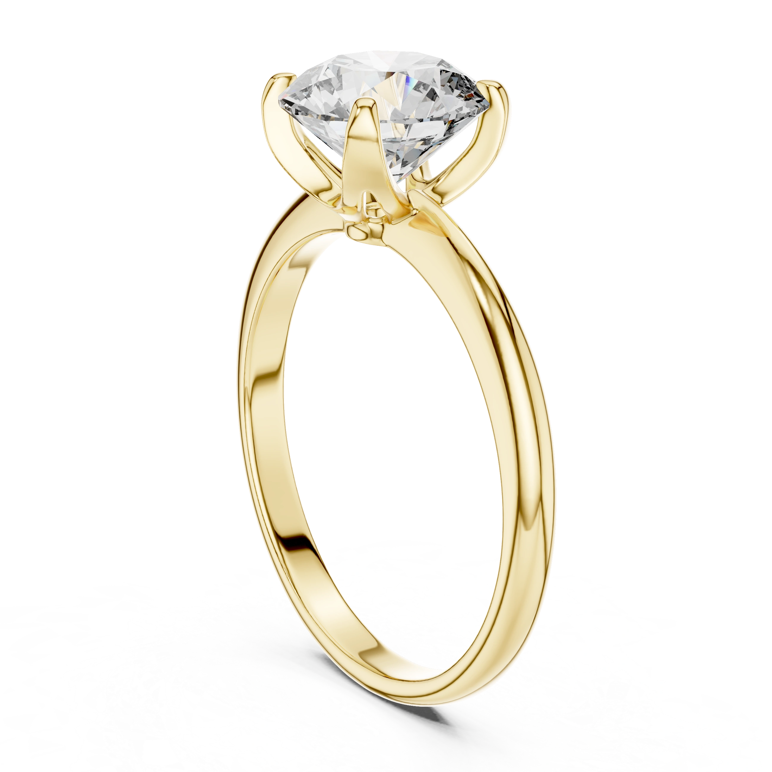 Gold 1 5Ct Round Solitaire Lab Grown Diamond Velma Ring