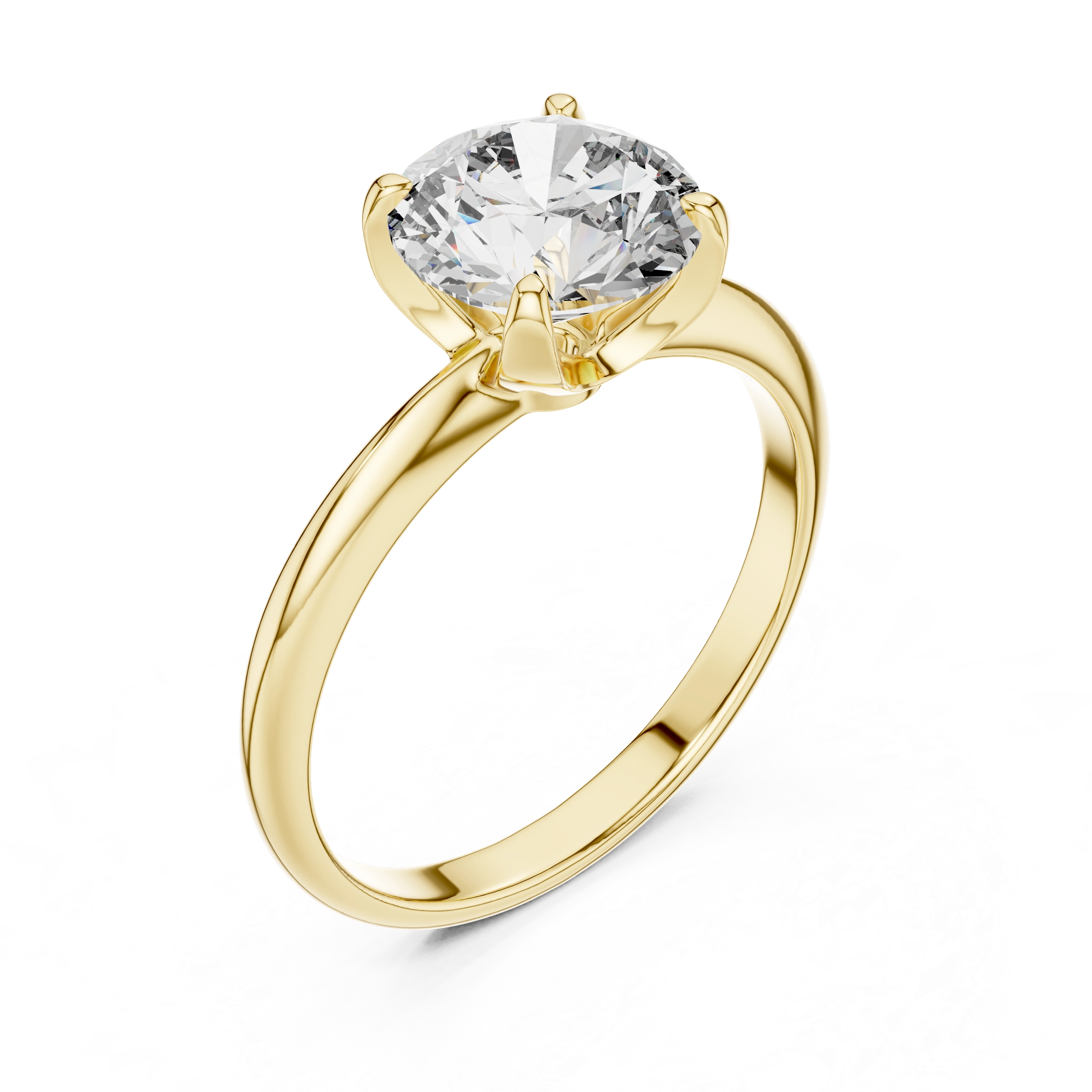Gold 1 5Ct Round Solitaire Lab Grown Diamond Velma Ring