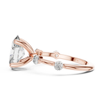 Gold 2Ct Oval Side Accent Lab Grown Diamond Riley Ring