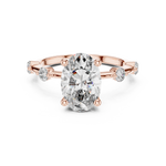Gold 2Ct Oval Side Accent Lab Grown Diamond Riley Ring