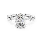 Gold 2Ct Oval Side Accent Lab Grown Diamond Riley Ring