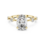 Gold 2Ct Oval Side Accent Lab Grown Diamond Riley Ring
