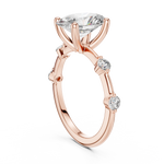 Gold 2Ct Oval Side Accent Lab Grown Diamond Riley Ring
