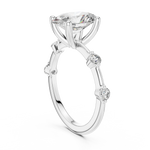 Gold 2Ct Oval Side Accent Lab Grown Diamond Riley Ring