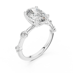 Gold 2Ct Oval Side Accent Lab Grown Diamond Riley Ring