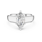 Gold 2Ct Marquise Solitaire Lab Grown Diamond Solenai Ring