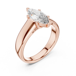 Gold 2Ct Marquise Solitaire Lab Grown Diamond Solenai Ring