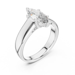 Gold 2Ct Marquise Solitaire Lab Grown Diamond Solenai Ring