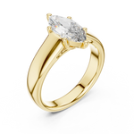 Gold 2Ct Marquise Solitaire Lab Grown Diamond Solenai Ring