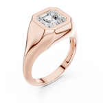 Gold 2Ct Bezel Bold Asscher Lab Grown Diamond Zerelle Ring