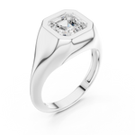 Gold 2Ct Bezel Bold Asscher Lab Grown Diamond Zerelle Ring