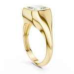 Gold 2Ct Bezel Bold Asscher Lab Grown Diamond Zerelle Ring