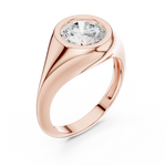 Gold 2Ct Bezel Bold Round Lab Grown Diamond Alvyra Ring