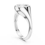 Gold 2Ct Bezel Bold Round Lab Grown Diamond Alvyra Ring