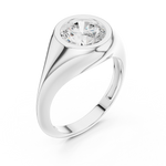 Gold 2Ct Bezel Bold Round Lab Grown Diamond Alvyra Ring