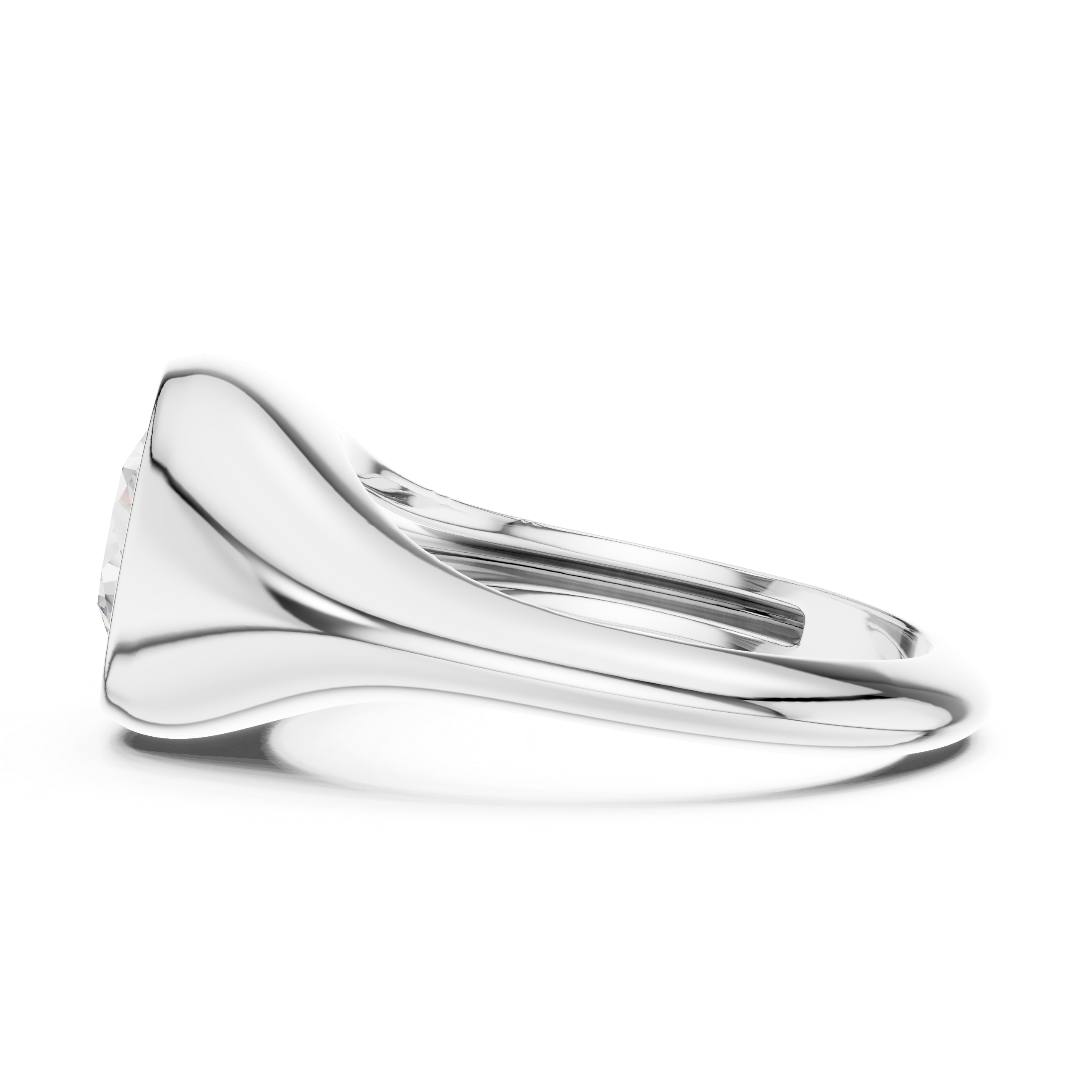 Gold 2Ct Bezel Bold Round Lab Grown Diamond Alvyra Ring