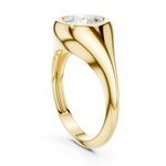 Gold 2Ct Bezel Bold Round Lab Grown Diamond Alvyra Ring