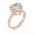 Gold 4 50 Ct Pave Solitaire Heart Lab Grown Diamond Lorvyn Ring