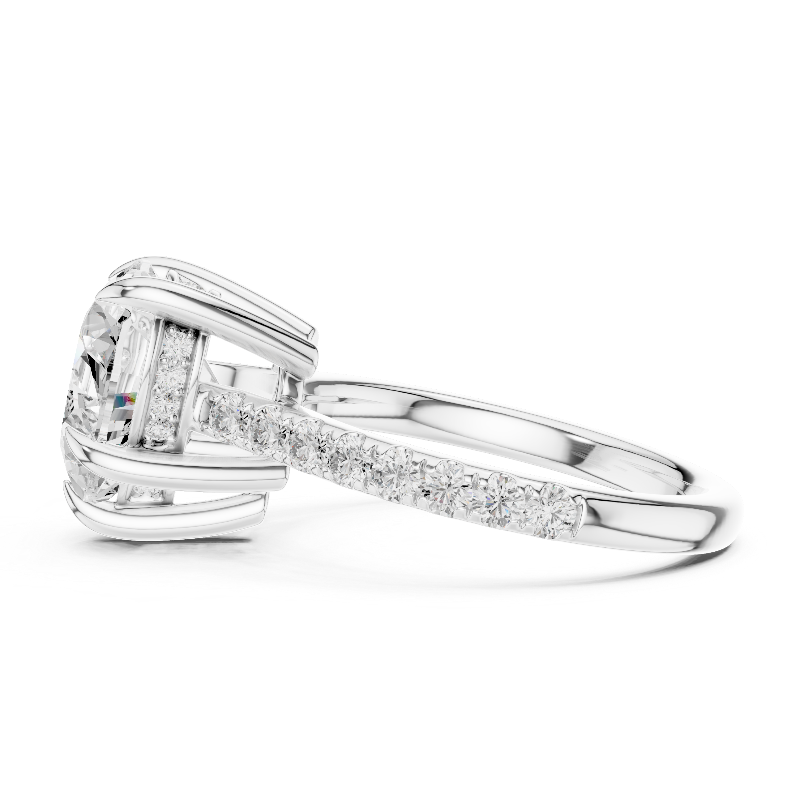 Gold 4 50 Ct Pave Solitaire Heart Lab Grown Diamond Lorvyn Ring