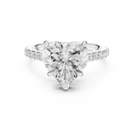 Gold 4 50 Ct Pave Solitaire Heart Lab Grown Diamond Lorvyn Ring