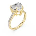 Gold 4 50 Ct Pave Solitaire Heart Lab Grown Diamond Lorvyn Ring