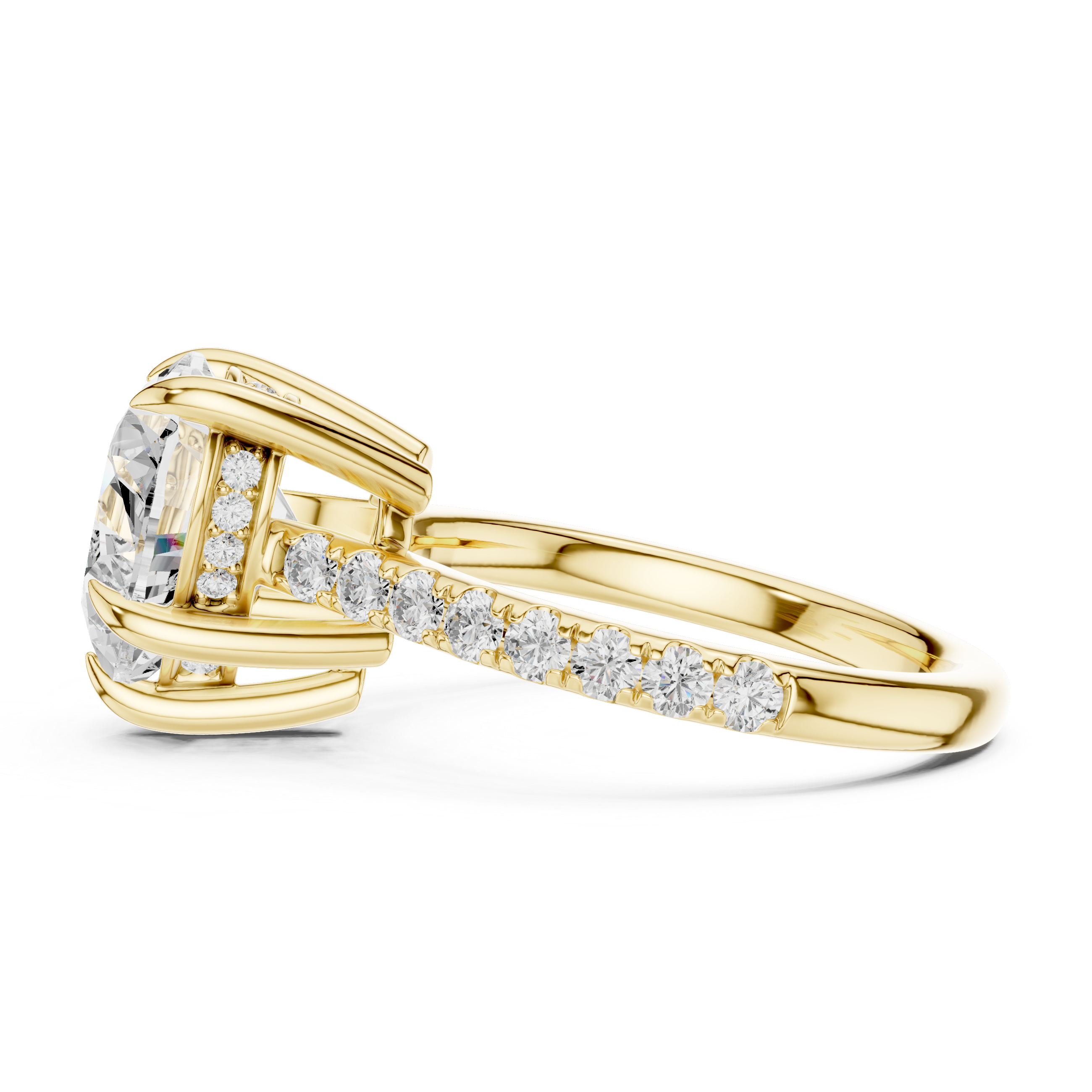 Gold 4 50 Ct Pave Solitaire Heart Lab Grown Diamond Lorvyn Ring