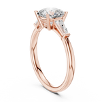 Gold 1 5Ct Cushion Square Three Stone Lab Grown Diamond Velina Ring