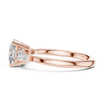 Gold 1 5Ct Cushion Square Three Stone Lab Grown Diamond Velina Ring