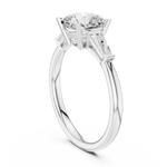 Gold 1 5Ct Cushion Square Three Stone Lab Grown Diamond Velina Ring