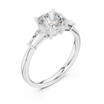 Gold 1 5Ct Cushion Square Three Stone Lab Grown Diamond Velina Ring
