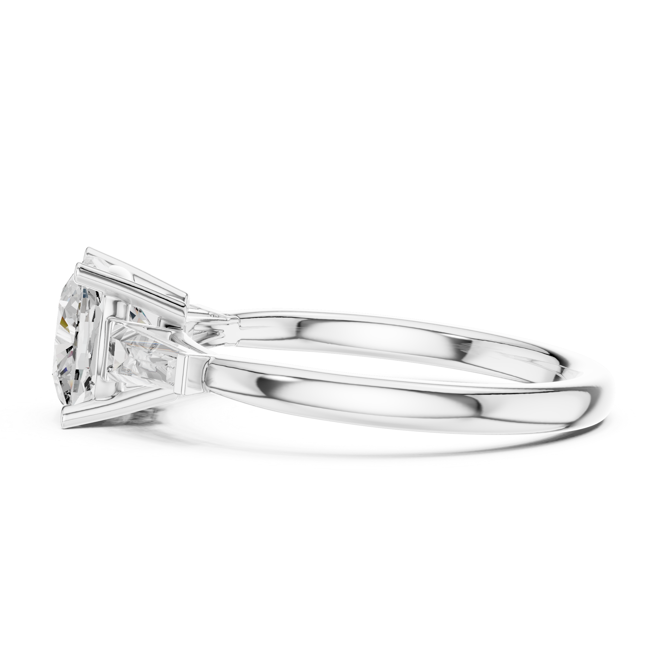 Gold 1 5Ct Cushion Square Three Stone Lab Grown Diamond Velina Ring
