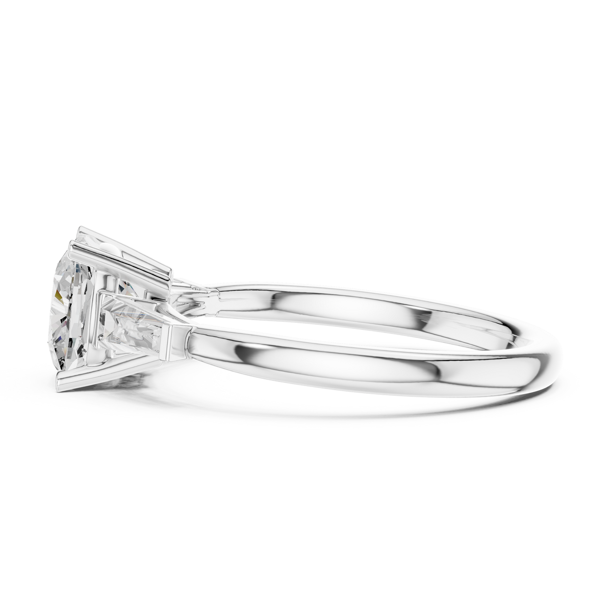 Gold 1 5Ct Cushion Square Three Stone Lab Grown Diamond Velina Ring