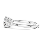 Gold 1 5Ct Cushion Square Three Stone Lab Grown Diamond Velina Ring