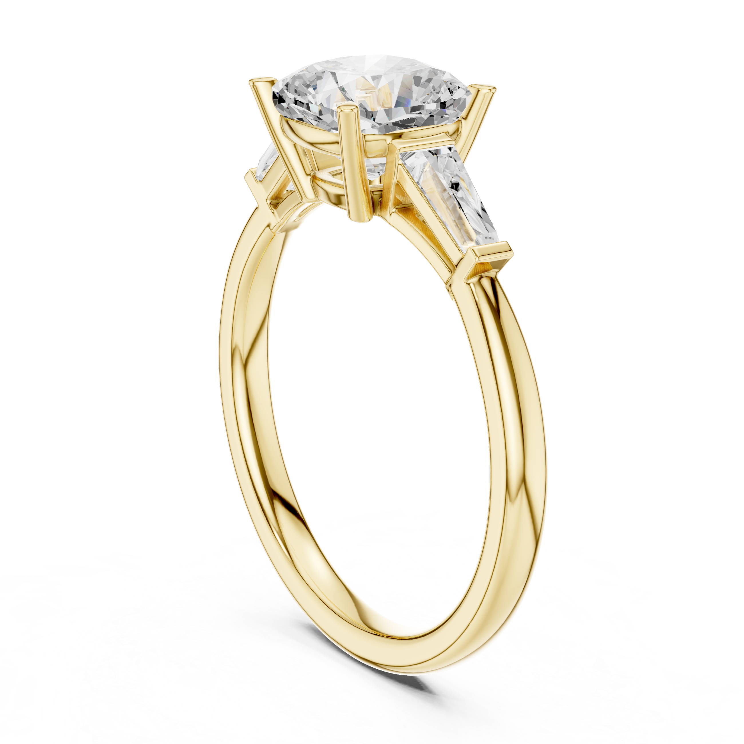 Gold 1 5Ct Cushion Square Three Stone Lab Grown Diamond Velina Ring