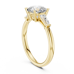 Gold 1 5Ct Cushion Square Three Stone Lab Grown Diamond Velina Ring